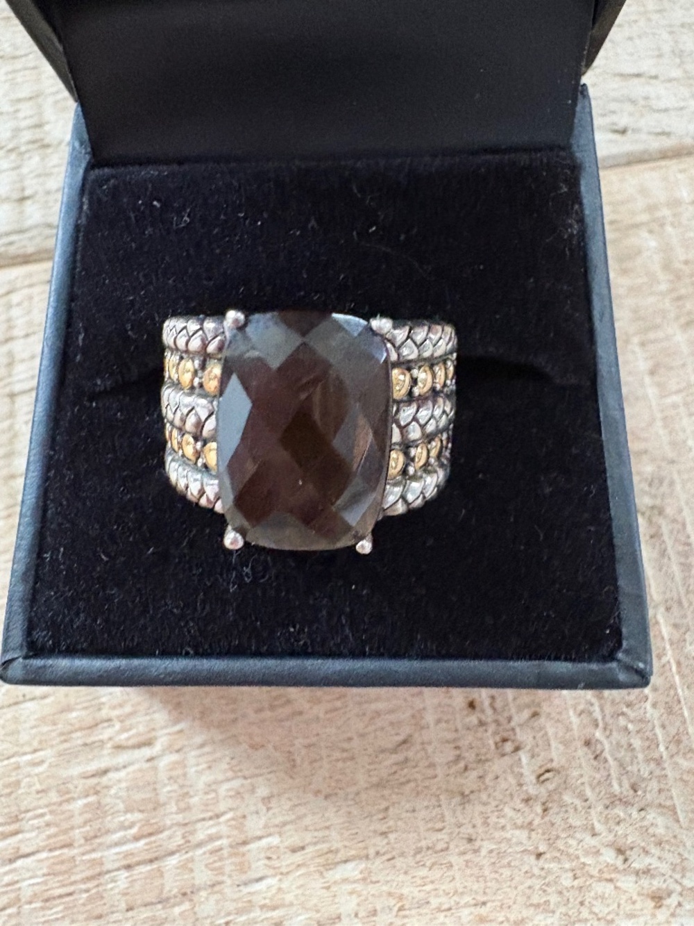 Effy Smokey Quarts Sterling Silver & 18k Gold Ring